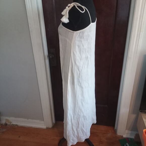 Faithfull the Brand Anthropologie Luna Midi Boho Dress Beige Button Down Sz 2 - Picture 5 of 8